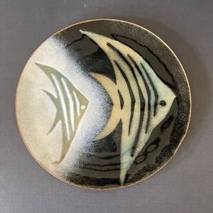 Vitnage MCM Midcentury Modern Enamel on Copper Angelfish Fish Catch All Dish 60s